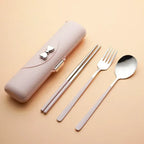 EMESA HOME Portable Stainless Steel Cutlery Set – 304 Camping Chopsticks Fork Spoon Outdoor Picnic Dinner Set - EMESA HOME™