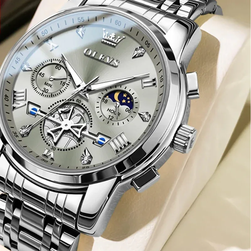 EMESA HOME Men's Luxury Quartz Watch – 24H Moon Phase, Chronograph, Waterproof, Luminous, Multifunction Wristwatch - EMESA HOME™