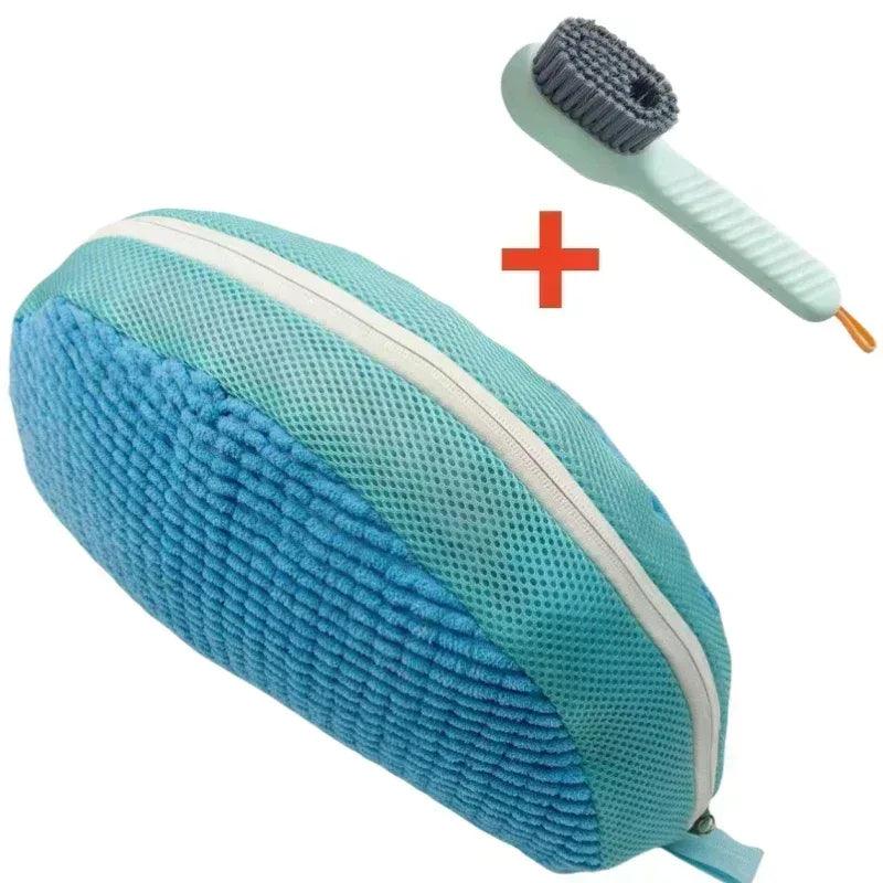 EMESA HOME Shoe Washing Machine Bag & Cleaning Brush Set – Durable Laundry Shoe Protector with Soft Bristle Brush - EMESA HOME™