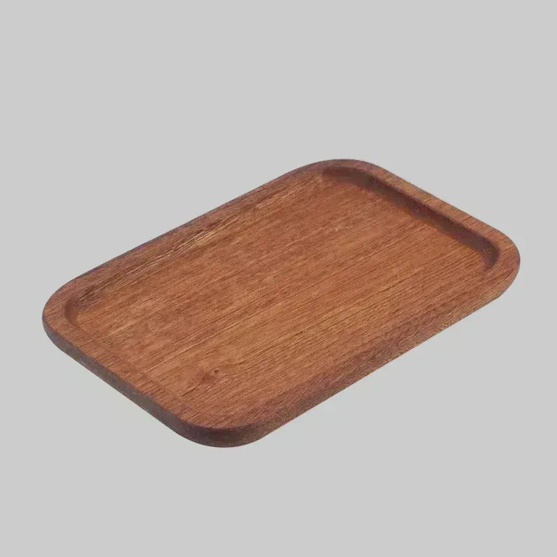 EMESA HOME Solid Wood Serving Tray Oval Tea Tray Decorative Wood Plate Fruit Tray Vegetable Platter Home Bread Dessert Cake Plate Tableware - EMESA HOME™