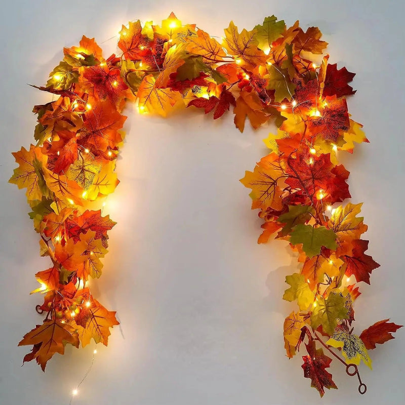 EMESA HOME 200CM Artificial Maple Leaf Garland Vine for Autumn Decor