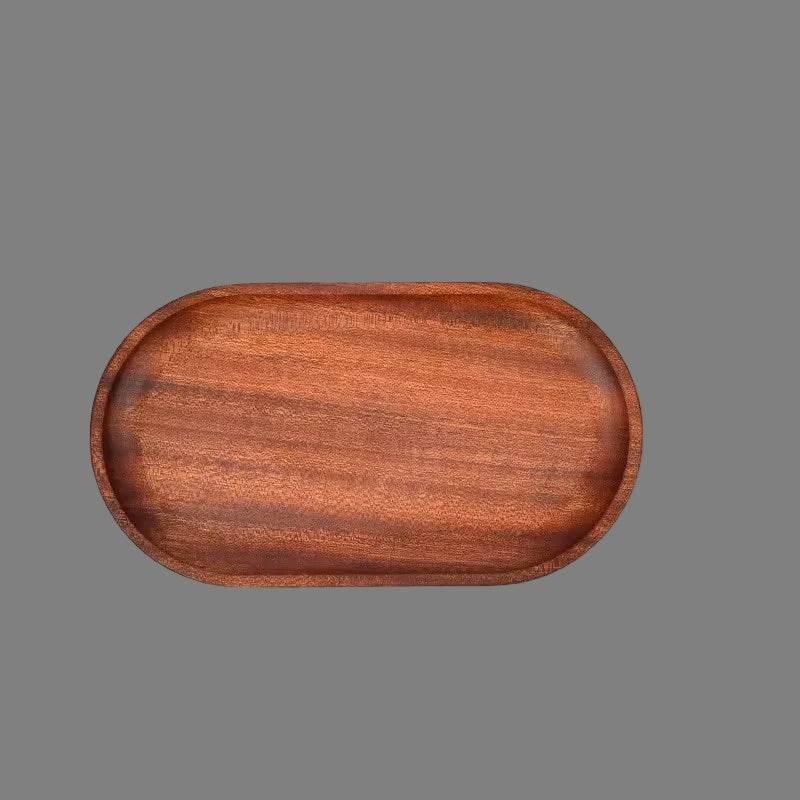 EMESA HOME Walnut Wooden Tray – Japanese Style Rectangular Solid Wood Plate for Cake, Bread, Coffee, Tea, Dinner, and Snacks - EMESA HOME™