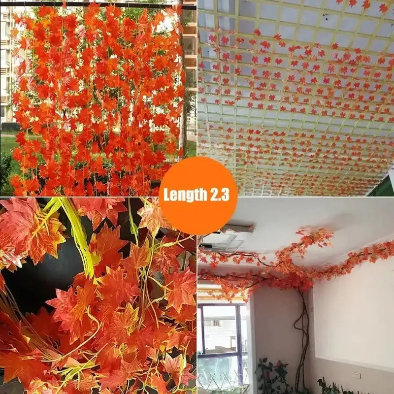 EMESA HOME Artificial Maple Leaf Garland Hanging Vine for Autumn Decor