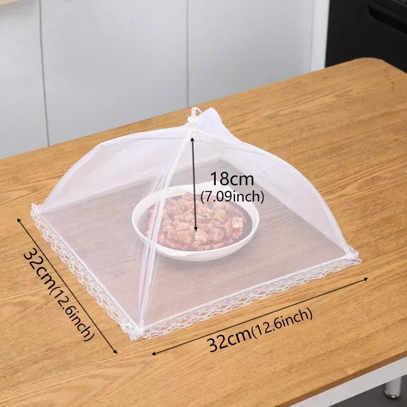 EMESA HOME White Foldable Mesh Food Cover – Anti-Fly Anti-Mosquito Table and Camping Food Protector - EMESA HOME™