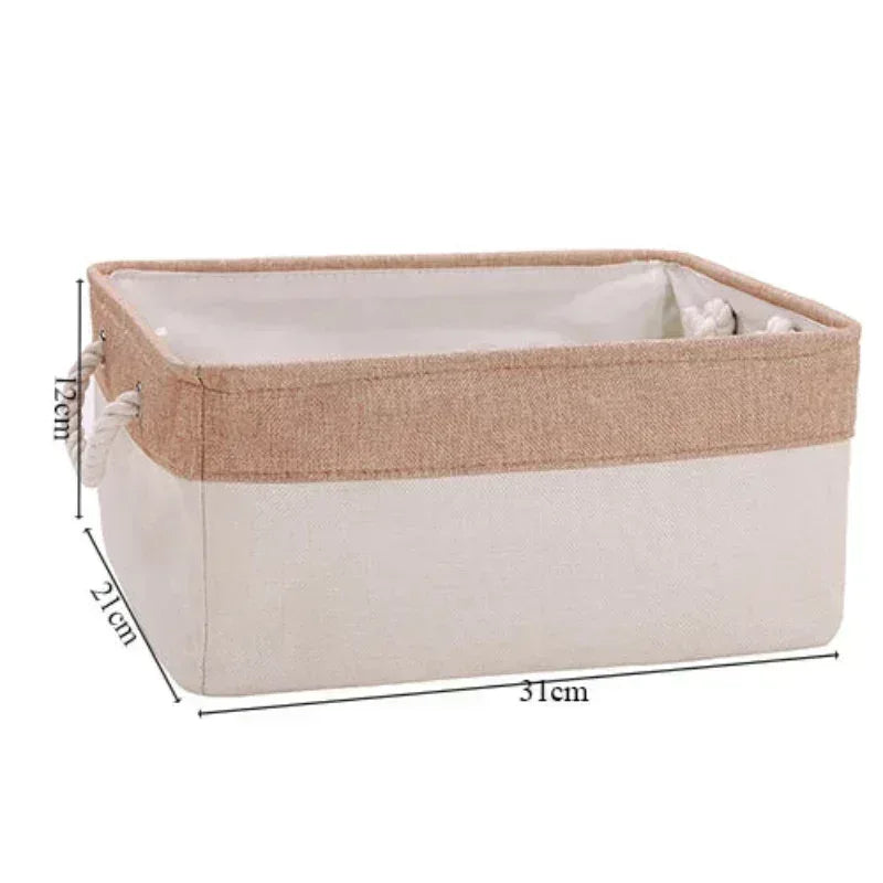EMESA HOME Cotton Linen Folding Storage Basket – Organizer for Toys, Clothes, Sundries – Cabinet Bag, Collapsible Laundry Hamper for Home Use - EMESA HOME™