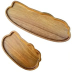 EMESA HOME Japanese-Style Wooden Tray – Decorative Tea, Coffee, Dessert, Snack, Fruit, Bread & Cake Serving Plate Tableware - EMESA HOME™