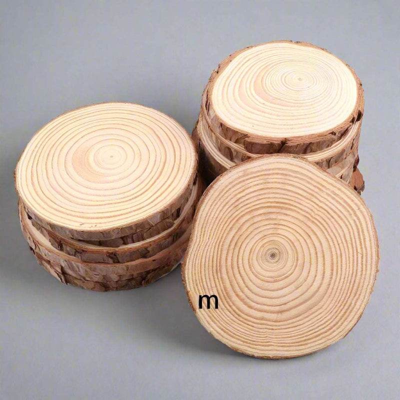 EMESA HOME Natural Pine Round Unfinished Wood Slices are versatile DIY craft materials that can be used for various projects... 12-14cm 1pcs thk 1cm