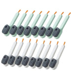 Set of cleaning brushes with gray bristles on a white background