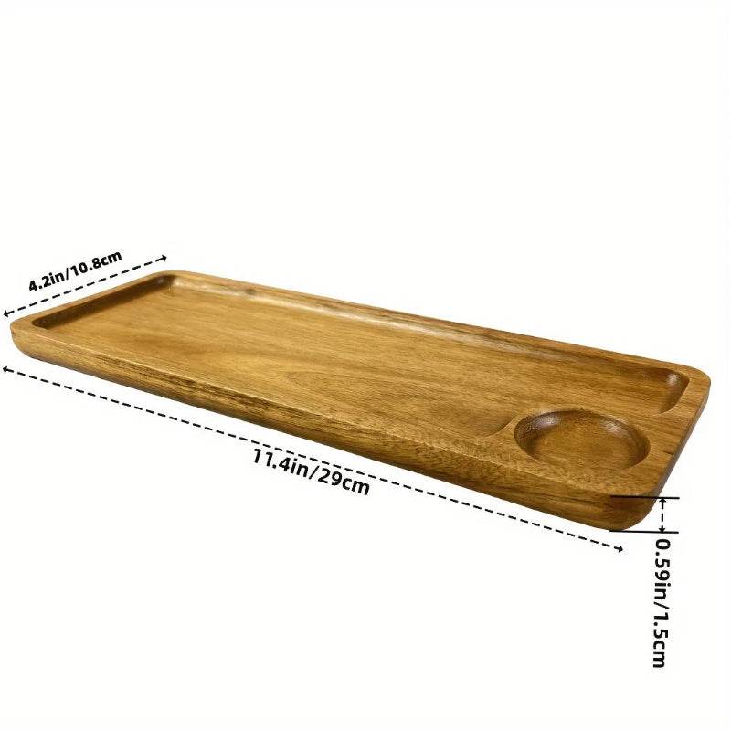 EMESA HOME Japanese Solid Wood Fruit Plate, Multi-Size Wooden Tray, High-Quality Fruit & Snack Serving Tray Changfang 6 Inches