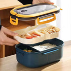 EMESA HOME 1200ML 2-Layer Bento Lunch Box with Spoon & Fork – Leakproof, Microwave-Safe Food Container - EMESA HOME™