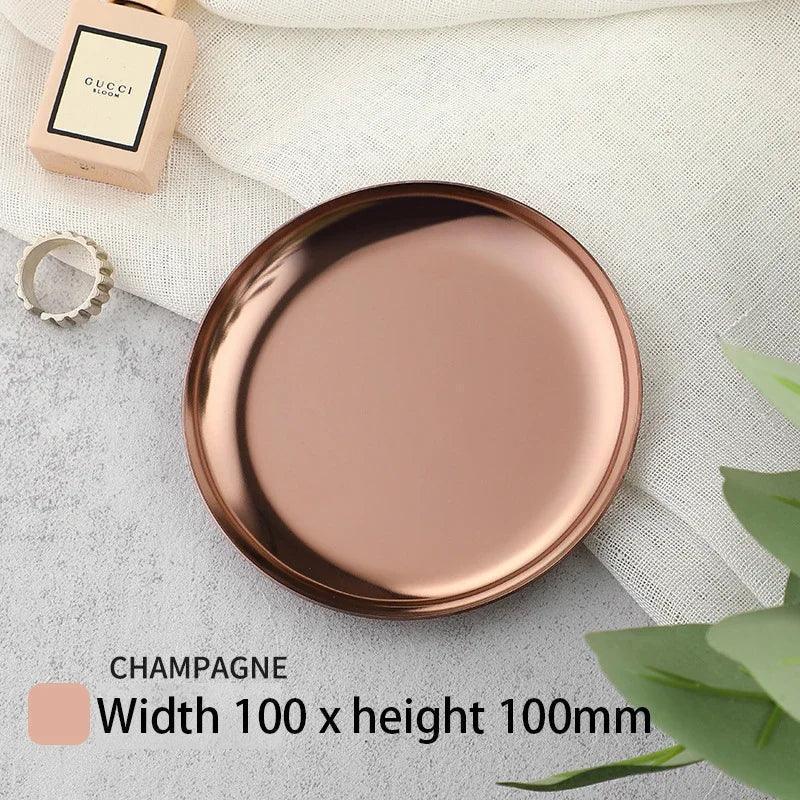 EMESA HOME Gold & Silver Stainless Steel Water Drop-Shaped Cosmetics, Jewelry & Dining Tray – Multi-Functional Home Storage Container - EMESA HOME™