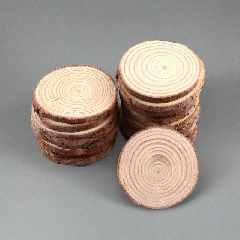 EMESA HOME Natural Pine Round Unfinished Wood Slices are versatile DIY craft materials that can be used for various projects... 6-7cm 5pcs thk 0.5cm