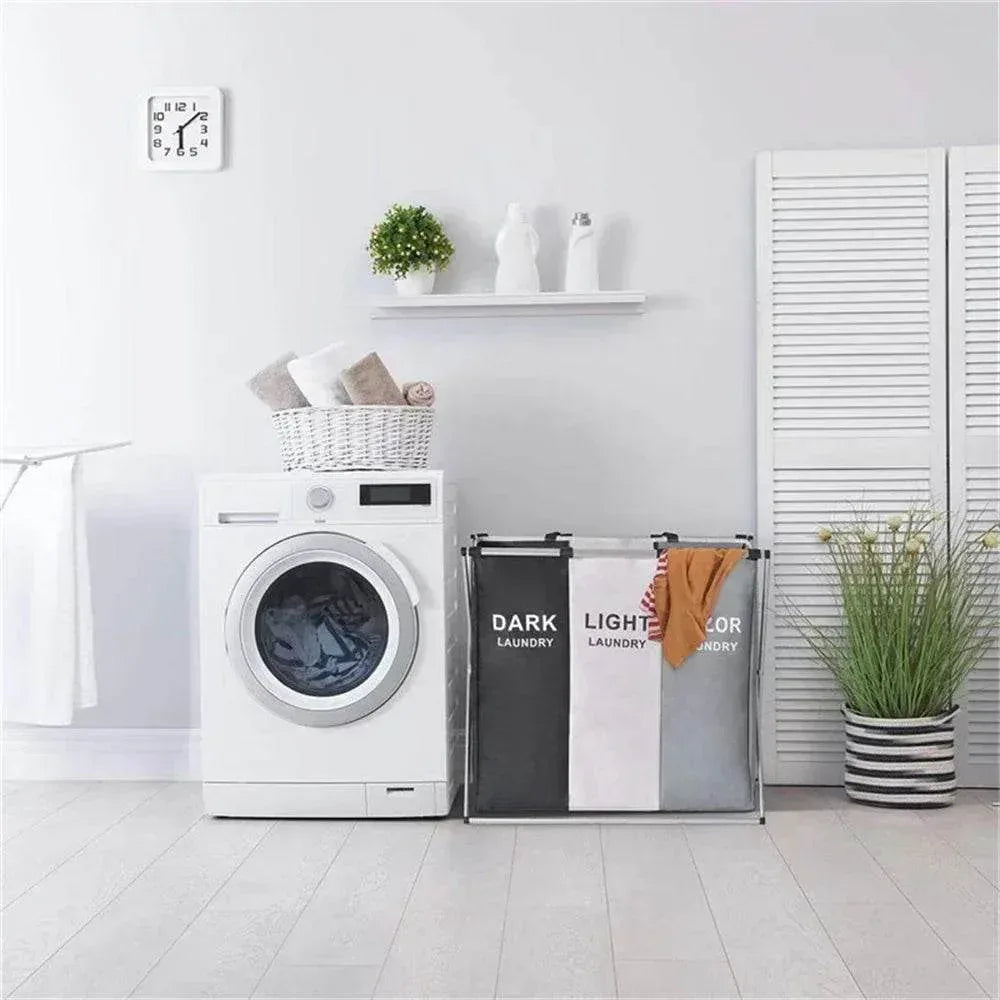 EMESA HOME Foldable Laundry Basket – Large-Capacity Waterproof Clothes & Toys Organizer with Aluminum Bracket - EMESA HOME™