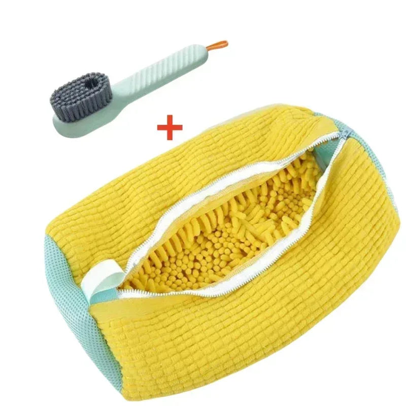 EMESA HOME Shoe Washing Machine Bag & Cleaning Brush Set – Durable Laundry Shoe Protector with Soft Bristle Brush - EMESA HOME™