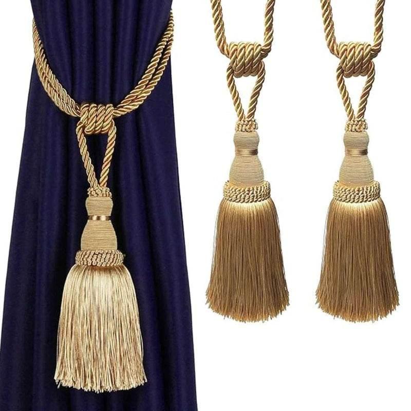 EMESA HOME Handmade Curtain Tiebacks Elegant Rope Tassel Holdbacks for Drapes and Room Décor Accessories - EMESA HOME™