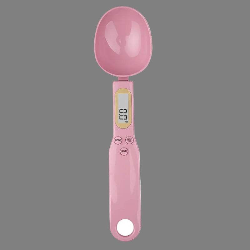 EMESA HOME LCD Digital Spoon Scale – 500g/0.1g Precision Measuring Tool for Food, Milk, Coffee, Baking, Dieting, Pet Feeding, and Kitchen Use Pink