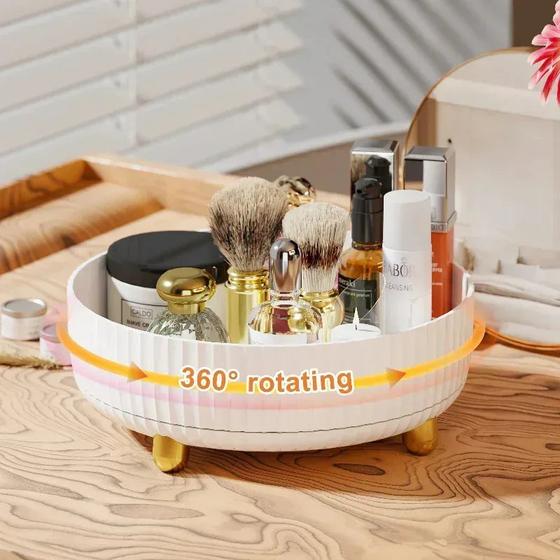 EMESA HOME 360° Rotating Vanity Organizer – Large Capacity Black Makeup & Perfume Storage - EMESA HOME™