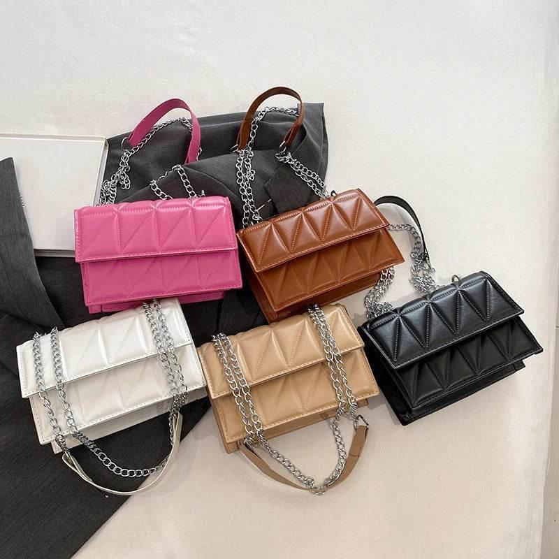 EMESA HOME Elegant Women’s Handbag – PU Leather Shoulder & Crossbody Bag with Handle & Chain Strap - EMESA HOME™