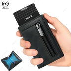 EMESA HOME Magnetic Pop-Up Card Holder – RFID Blocking Minimalist Leather Wallet for Men - EMESA HOME™