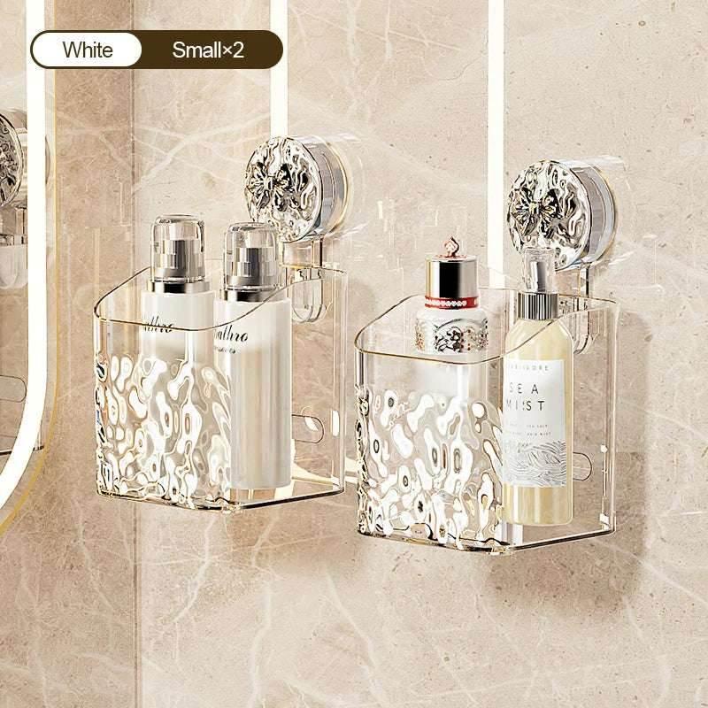 EMESA HOME Wall-Mounted Water Ripple Bathroom Storage Rack, No-Drill Suction Cup Basket - EMESA HOME™