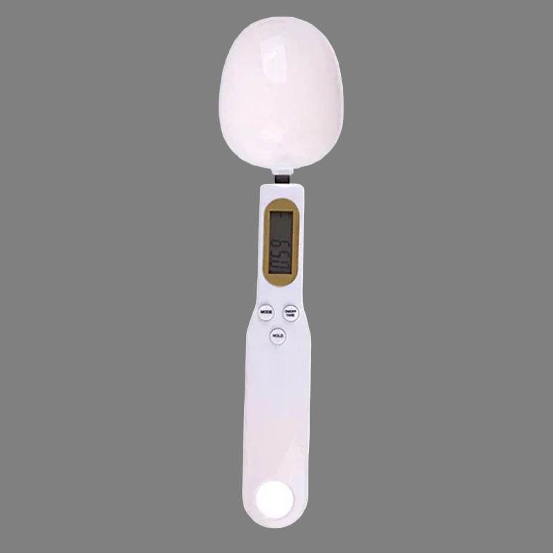 EMESA HOME LCD Digital Spoon Scale – 500g/0.1g Precision Measuring Tool for Food, Milk, Coffee, Baking, Dieting, Pet Feeding, and Kitchen Use White