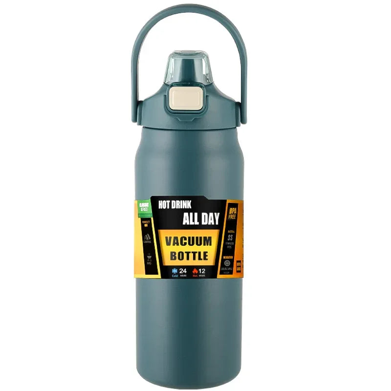 Vacuum bottle with handle on a white background