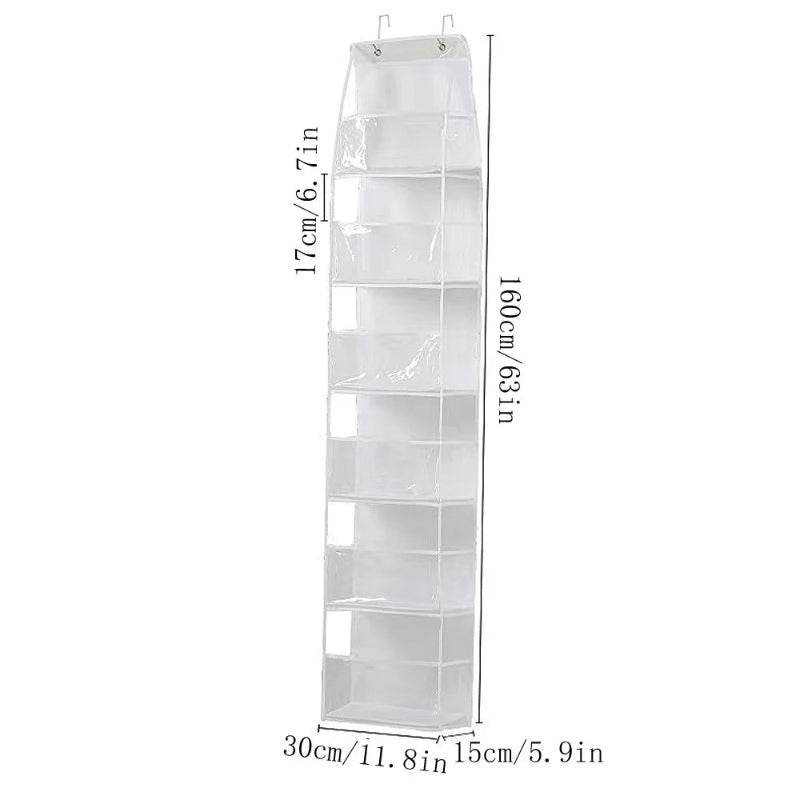 EMESA HOME Over-the-Door Hanging Organizer – 4/6 Layer Storage for Cosmetics, Nursery, Bathroom, Closet, Bedroom & Dorm 6 layers white 1