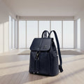 Black backpack with a brand logo on a white background