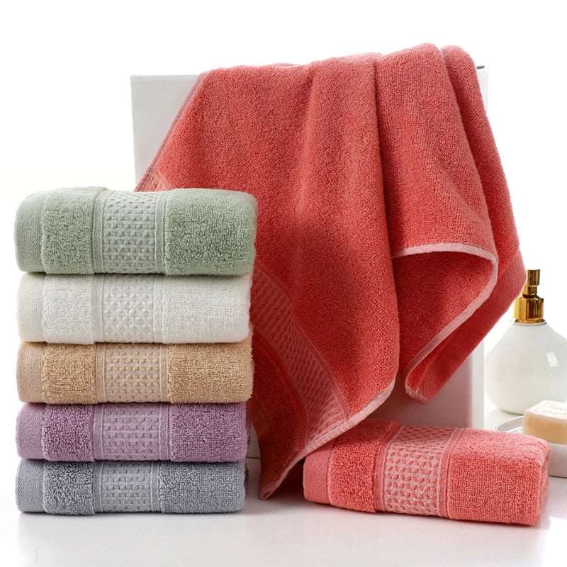 EMESA HOME-100% Pure Cotton Thickened Bath Towel - Soft, Absorbent, Jacquard Plain Color, Large Adult Towel for Home Use