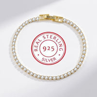 EMESA HOME 925 Sterling Silver Love Bracelet – Elegant Zircon Tennis Chain Bracelet for Women, Engagement & Wedding Jewelry - product image