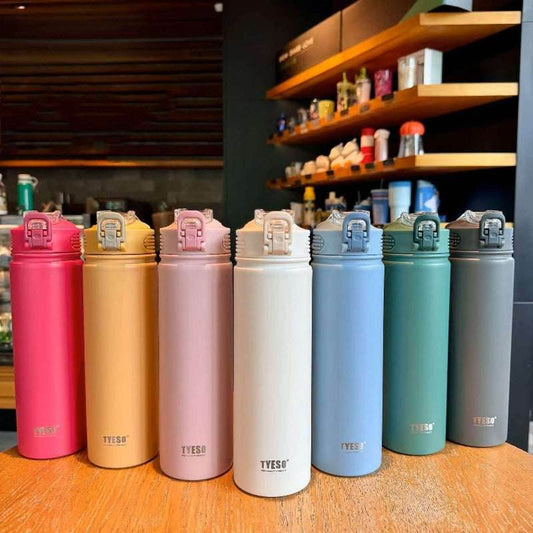 EMESA HOME Thermos Bottle With Straw Stainless Steel Thermal Cup Sports Water Bottles for Car, Keeps Drinks Cold or Hot Thermal Mug