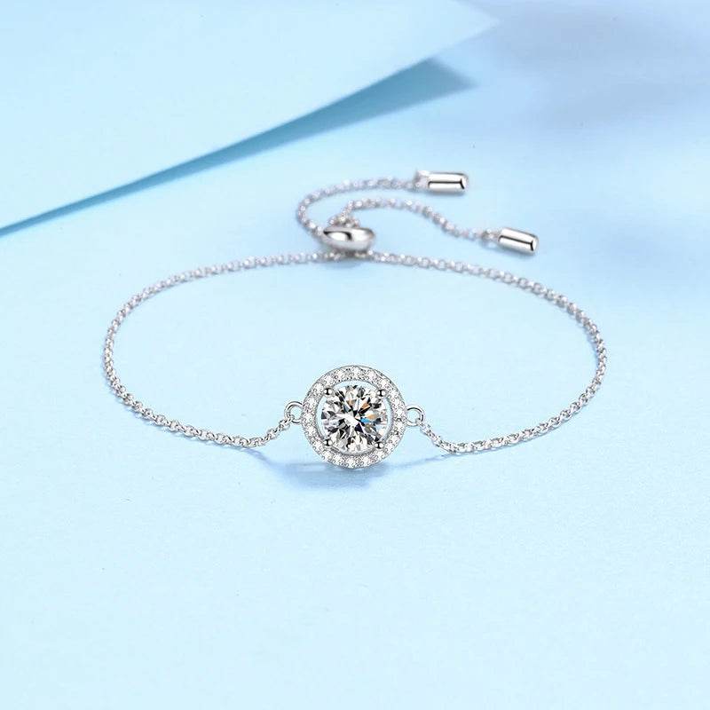 EMESA HOME 1ct Moissanite Bracelet – 925 Sterling Silver with 18K Gold Plating, Luxury Jewelry for Women, Wedding & Party Gift - Emesa Home