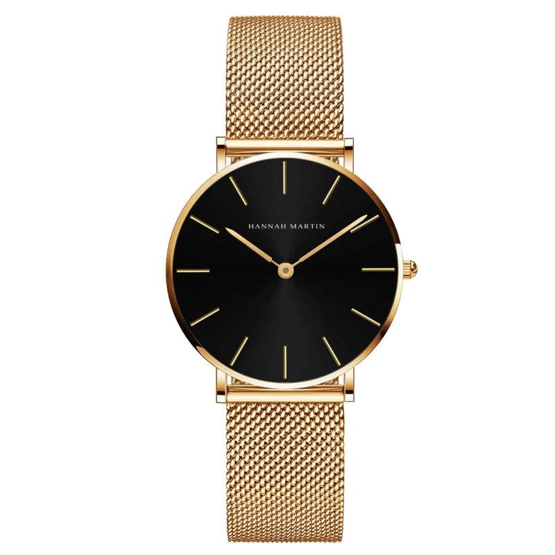 EMESA HOME Women’s Black Stainless Steel Watch – Waterproof Fashion Wristwatch with Bracelet Strap, Sport & Casual Elegant Design - Emesa Home