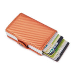 EMESA HOME RFID Blocking Men Wallet Credit Card Holder Leather Card Wallet Double Metal Box ID Card Holder Money Clip Purse - EMESA HOME™