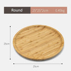 EMESA HOME Simple Japanese Bamboo Tea Tray Kitchen Storage Serving Trays Home Hotel Platter Plate for Dessert Breakfast Coffee Food Tray - EMESA HOME™