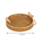 EMESA HOME-Oval Curved Rattan Wicker Woven Serving Baskets - Bread, Fruit, Vegetables, Restaurant Tabletop Display - EMESA HOME™