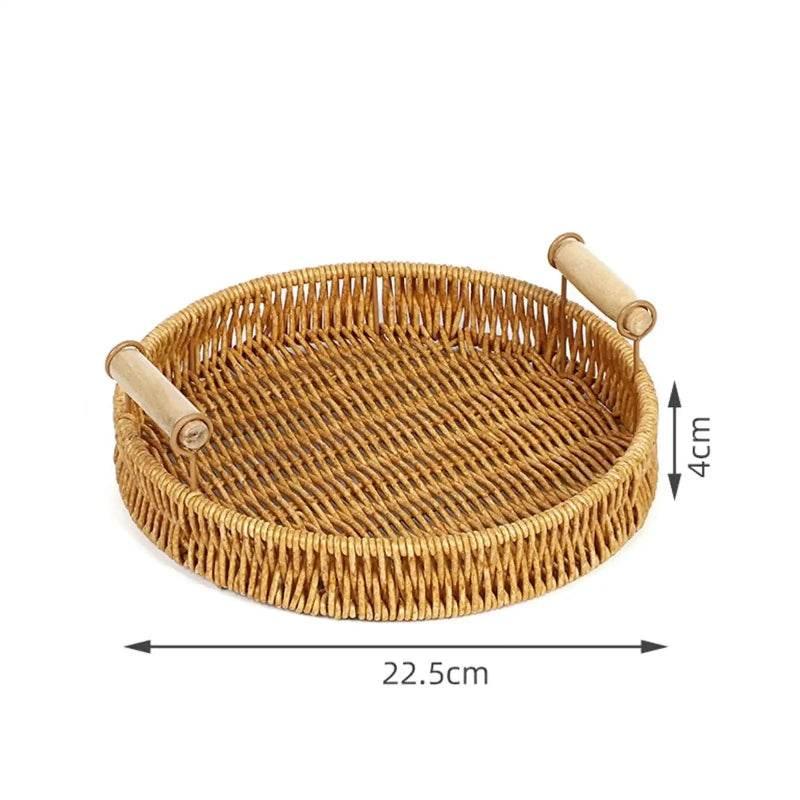 EMESA HOME-Oval Curved Rattan Wicker Woven Serving Baskets - Bread, Fruit, Vegetables, Restaurant Tabletop Display - EMESA HOME™
