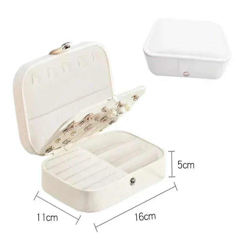 EMESA HOME Portable Jewelry Box – Leather Jewelry Organizer with Zipper Storage for Travel and Display - EMESA HOME™