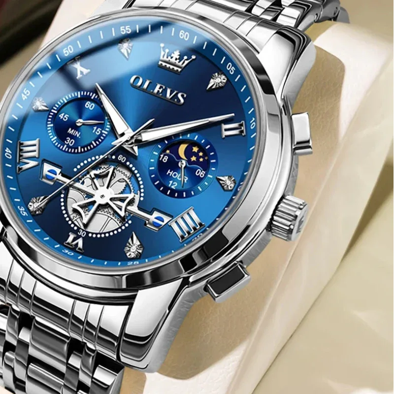 EMESA HOME Men's Luxury Quartz Watch – 24H Moon Phase, Chronograph, Waterproof, Luminous, Multifunction Wristwatch - EMESA HOME™