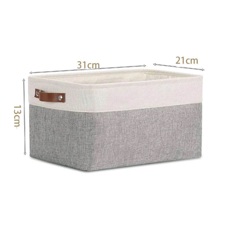EMESA HOME Cotton Linen Folding Storage Basket – Organizer for Toys, Clothes, Sundries – Cabinet Bag, Collapsible Laundry Hamper for Home Use 30