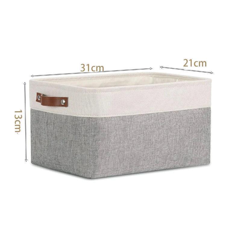 EMESA HOME Cotton Linen Folding Storage Basket – Organizer for Toys, Clothes, Sundries – Cabinet Bag, Collapsible Laundry Hamper for Home Use - EMESA HOME™