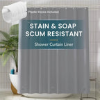 EMESA HOME Waterproof PE VA Shower Curtain Liner – Mildew-Resistant Bath Curtain with Magnets & Metal Grommets for Bathroom