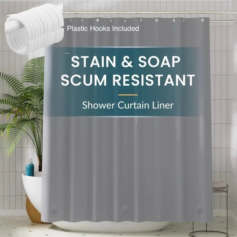 EMESA HOME Waterproof PE VA Shower Curtain Liner – Mildew-Resistant Bath Curtain with Magnets & Metal Grommets for Bathroom