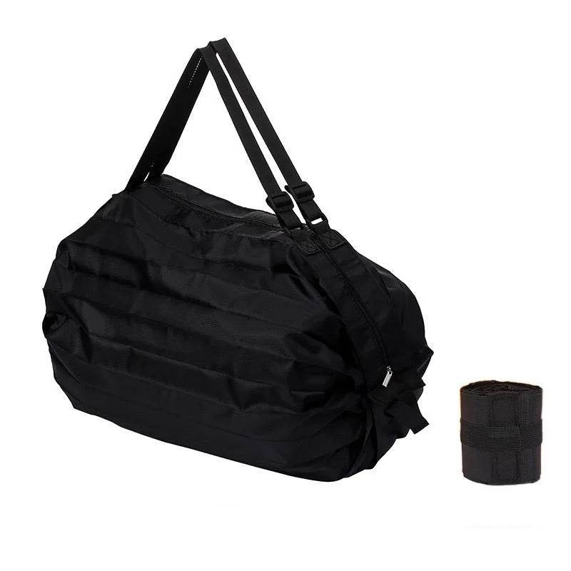 EMESA HOME Foldable Shopping Bag Waterproof Large Capacity Handbag Eco-friendly Portable Oversized Storage Bag for Travel Black