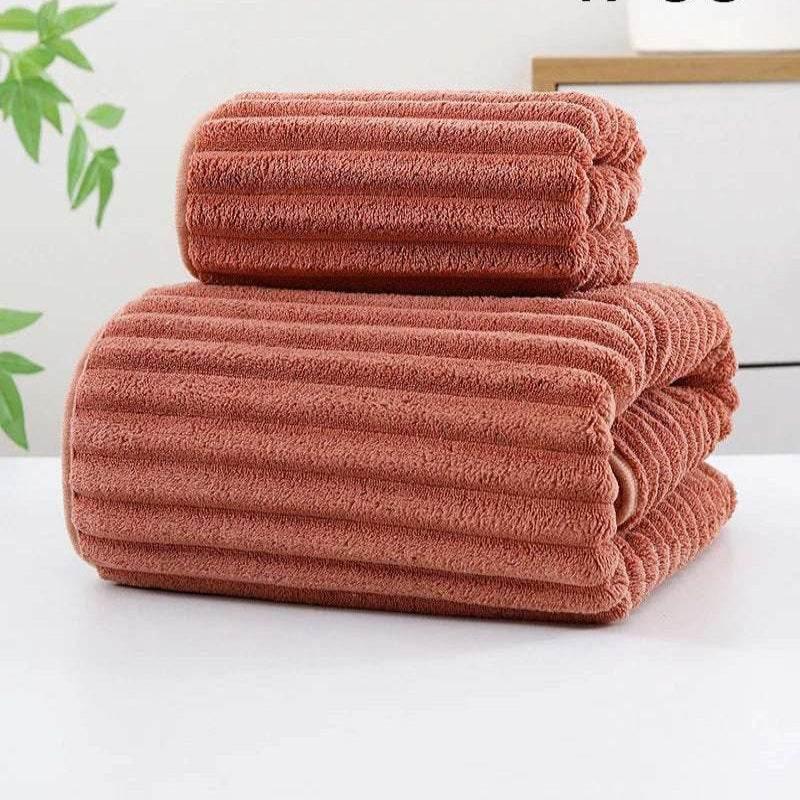 EMESA HOME Bamboo Charcoal Coral Velvet Bath Towel – Thickened, Super Absorbent & Quick-Drying for Bathroom Use - EMESA HOME™