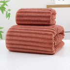 EMESA HOME Bamboo Charcoal Coral Velvet Bath Towel – Thickened, Super Absorbent & Quick-Drying for Bathroom Use - EMESA HOME™