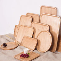 EMESA HOME Beech Wood Serving Plate – Oval & Rectangular Wooden Tray for Fruit, Desserts, Candy & Home Tableware - product image