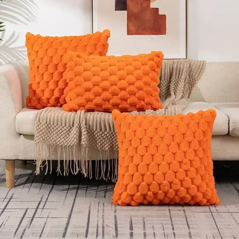 EMESA HOME Woven Snowflake Velvet Pillow Cover – Soft Solid Color Cushion Case for Sofa, Living Room & Home Decor - EMESA HOME™
