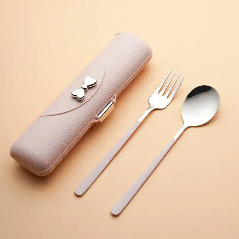 EMESA HOME Portable Stainless Steel Cutlery Set – 304 Camping Chopsticks Fork Spoon Outdoor Picnic Dinner Set - EMESA HOME™