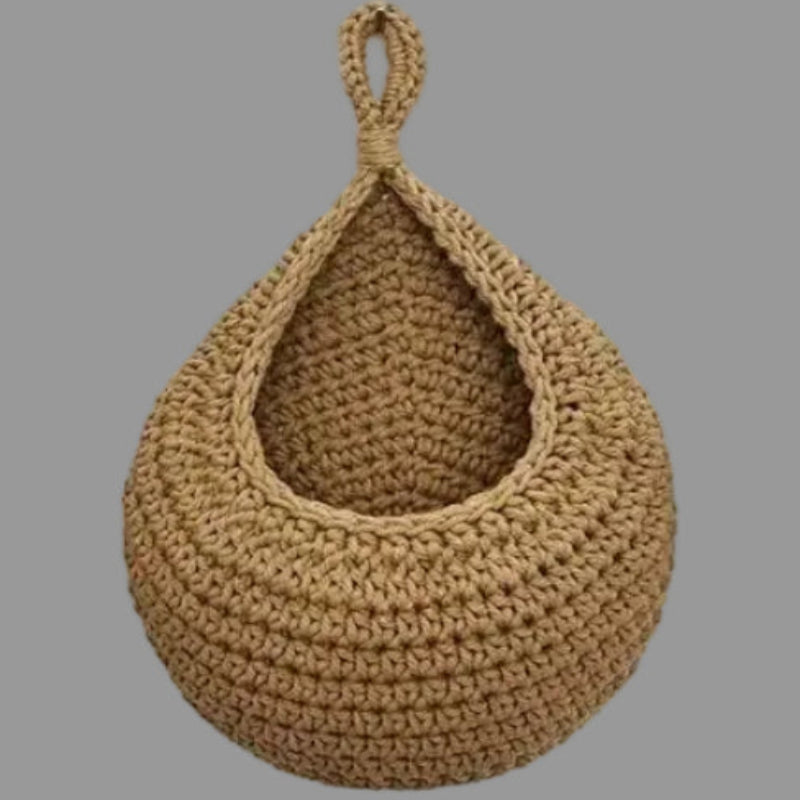 EMESA HOME Wall Decor Hanging Basket, Bohemian Woven Basket Planting Planter Container Teardrop Shape Suitable for Vegetables and Fruits - EMESA HOME™